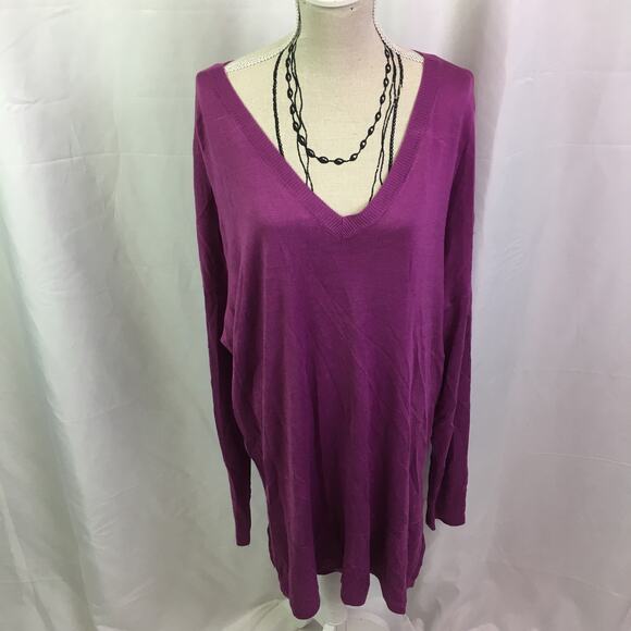 Worthington V Neck Hi Low Sweater Lavender Large - Picture 14 of 15